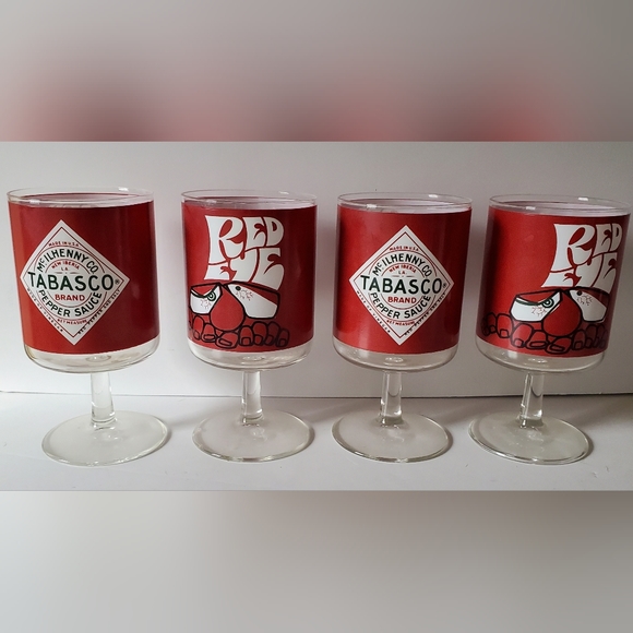 Tabasco Dining Tabasco Red Eye Vintage Bloody Mary Glasses Set Of 4